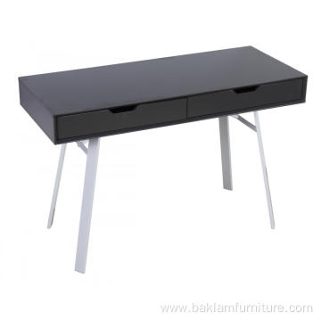 Modern black desk with drawers